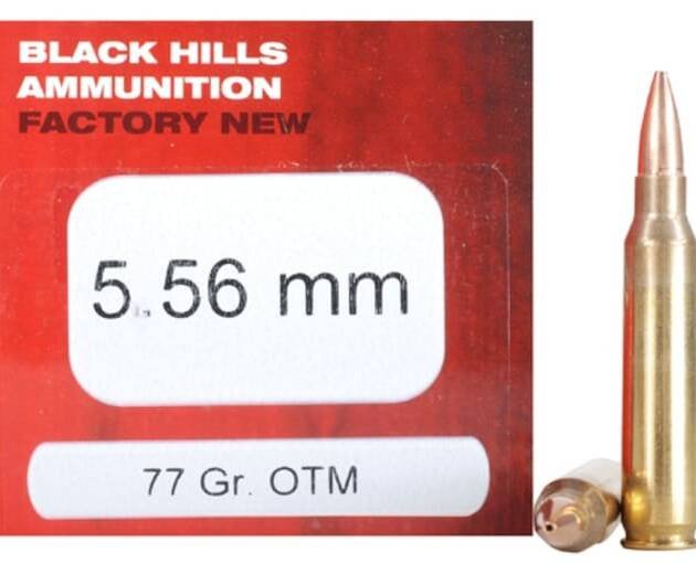 Black Hills 5.56x45mm NATO Ammo 77 Grain Open Tip Match
