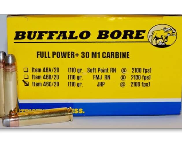 Buffalo Bore 30 Carbine Ammo 110 Grain Jacketed Hollow Point