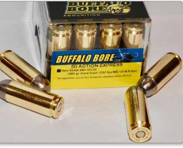Buffalo Bore 50 Action Express Ammo 380 Grain Flat Nose