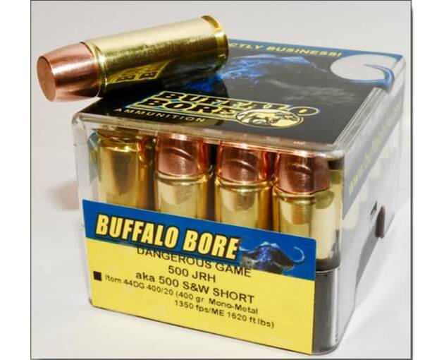 Buffalo Bore Dangerous Game 500 JRH Ammo 400 Grain Lehigh Match Solid Flat Nose Lead Free