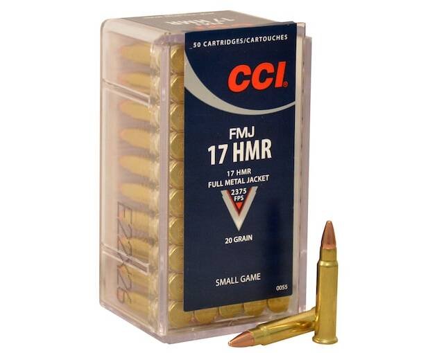 CCI 17 Hornady Magnum Rimfire (HMR) Ammo 20 Grain Full Metal Jacket