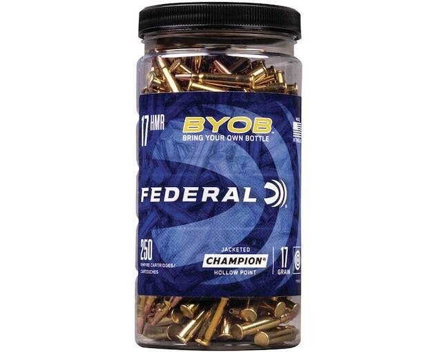 Federal BYOB 17 Hornady Magnum Rimfire (HMR) Ammo 17 Grain Jacketed Hollow Point