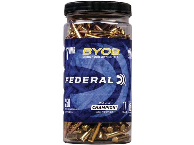 Federal BYOB 17 Hornady Magnum Rimfire (HMR) Ammo 17 Grain Jacketed Hollow Point