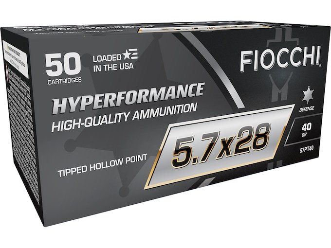 Fiocchi Hyperformance 5.7x28mm FN Ammo 40 Grain Polymer Tip