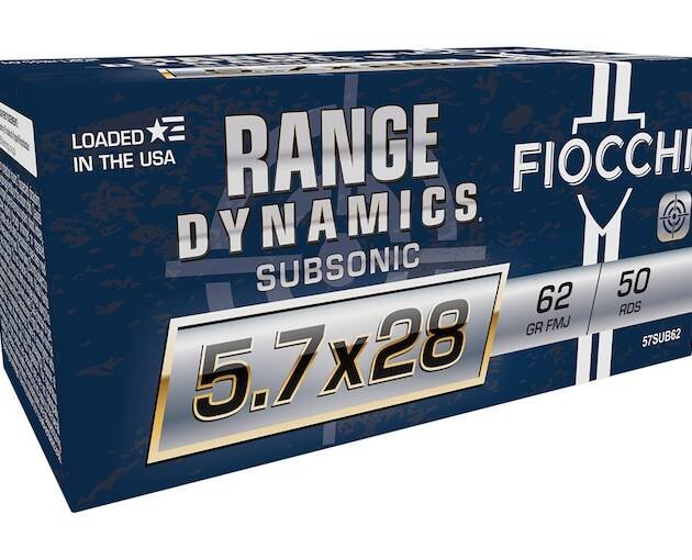Fiocchi Range Dynamics 5.7x28mm FN Ammo 62 Grain Full Metal Jacket