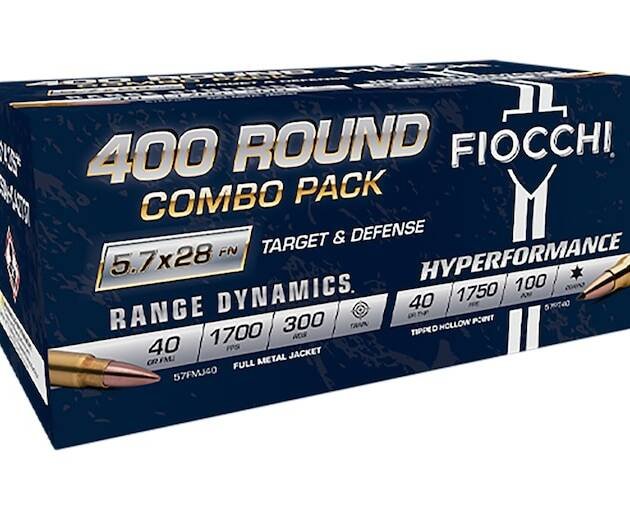 Fiocchi Target & Defense Combo Pack 5.7x28mm FN Ammo 40 Grain Full Metal Jacket & Polymer Tip