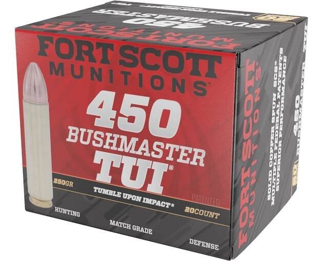 Fort Scott Munitions TUI 450 Bushmaster Ammo 250 Grain Solid Lead Free Box of 500