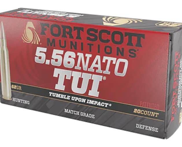 Fort Scott Munitions TUI 5.56x45mm NATO Ammo 62 Grain Solid Lead Free