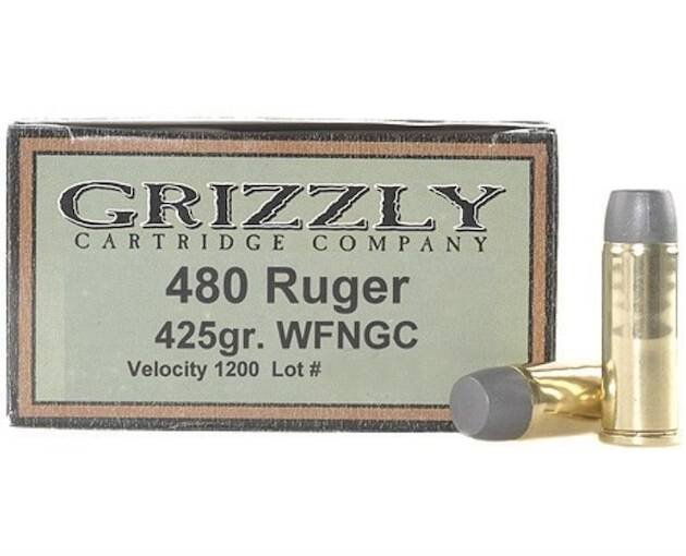 Grizzly Cartridge Bear Load 480 Ruger Ammo 425 Grain Flat Nose
