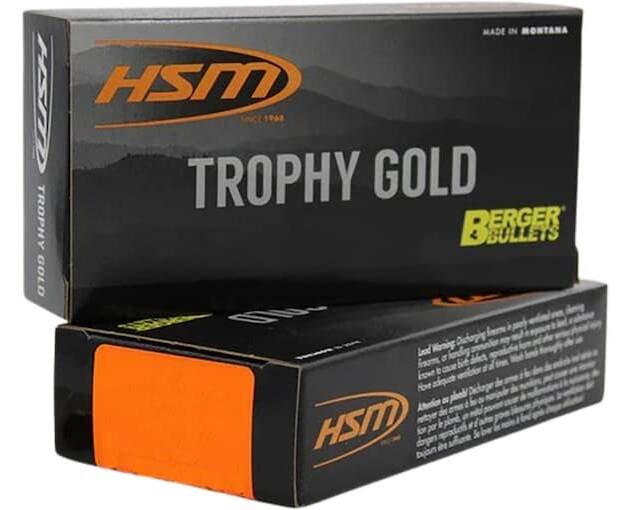 HSM Trophy Gold 25 Winchester Super Short Magnum (WSSM) Ammo 115 Grain Berger Hunting VLD (Very Low Drag) Jacketed Hollow Point