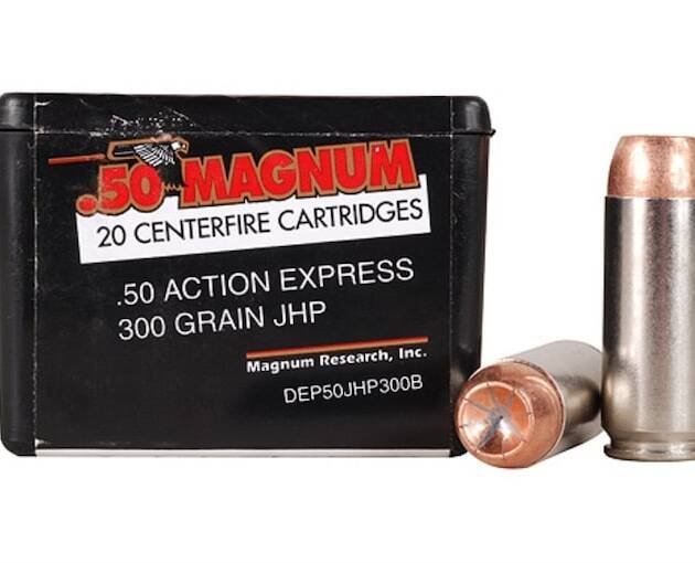 Magnum Research 50 Action Express Ammo 300 Grain Jacketed Hollow Point