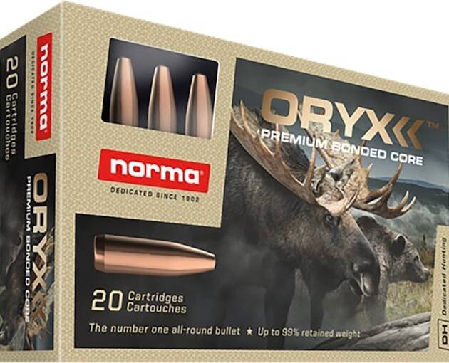 Norma Oryx 338 Winchester Magnum Ammo 230 Grain Bonded Jacketed Soft Point