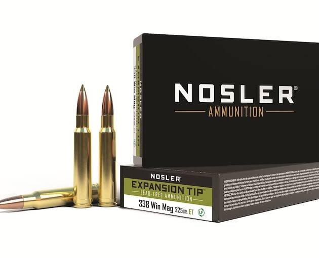 Nosler E-Tip 338 Winchester Magnum Ammo 225 Grain Nosler Expansion Tip (E-Tip) Polymer Tip Lead Free