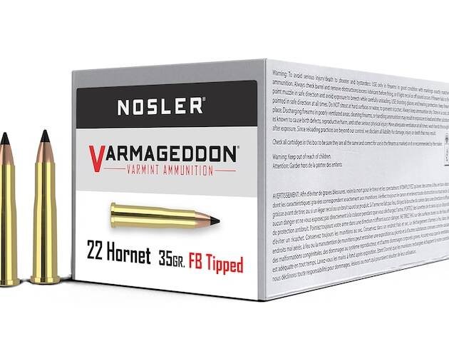 Nosler Varmageddon 22 Hornet Ammo 35 Grain Nosler Varmageddon Polymer Tip