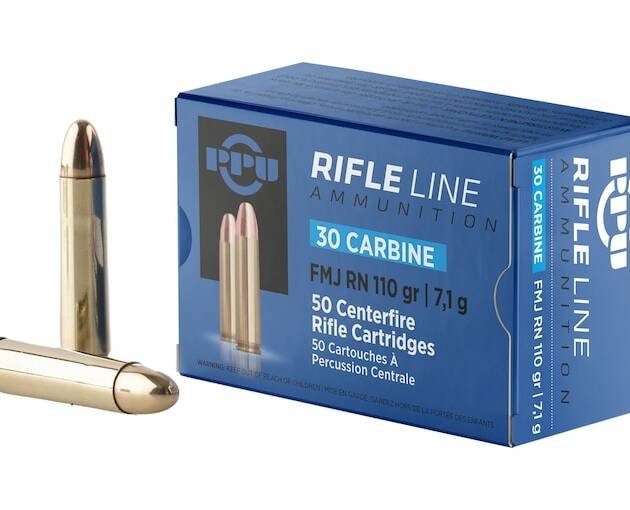 PPU 30 Carbine Ammo 110 Grain Full Metal Jacket