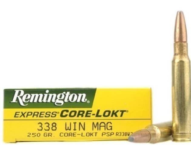 Remington Core-Lokt 338 Winchester Magnum Ammo 250 Grain Jacketed Soft Point