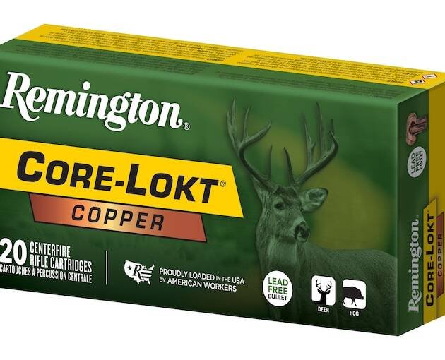 Remington Core-Lokt Copper 360 Buckhammer Ammo 160 Grain Solid Hollow Point Lead Free