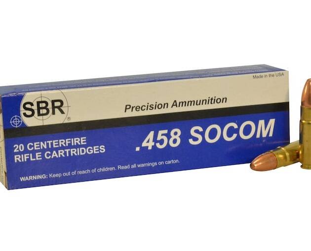 SBR 458 Socom Ammo 450 Grain Full Metal Jacket