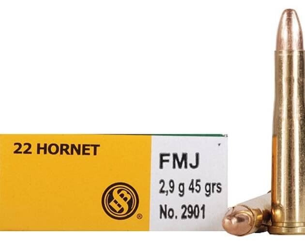 Sellier & Bellot 22 Hornet Ammo 45 Grain Full Metal Jacket