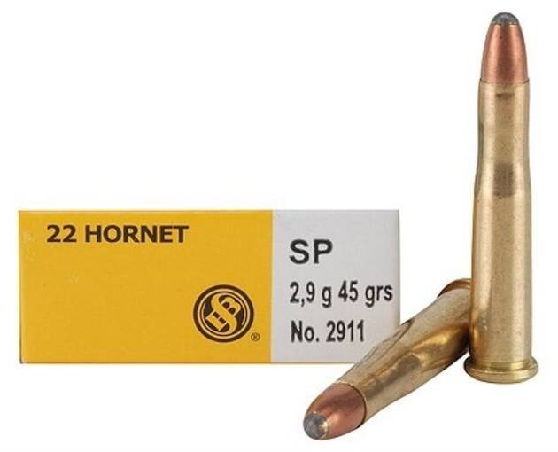 Sellier & Bellot 22 Hornet Ammo 45 Grain Jacketed Soft Point