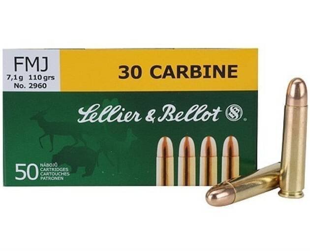 Sellier & Bellot 30 Carbine Ammo 110 Grain Full Metal Jacket