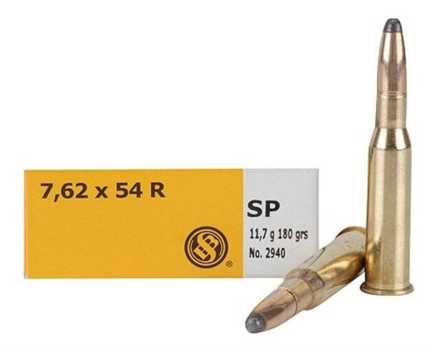 Sellier & Bellot 7.62x54mm Rimmed Russian Ammo 180 Grain Jacketed Soft Point