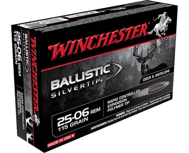 Winchester Ballistic Silvertip 25-06 Remington Ammo 115 Grain Polymer Tip