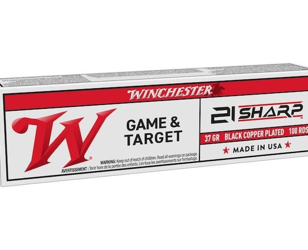 Winchester Game & Target 21 Sharp Ammo 37 Grain Black Copper Plated Lead Flat Nose