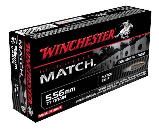 Winchester Match 5.56x45mm NATO Ammo 77 Grain Sierra MatchKing Full Metal Jacket