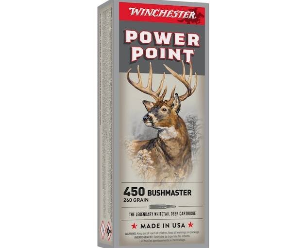 Winchester Power Point 450 Bushmaster Ammo 260 Grain Jacketed Soft Point