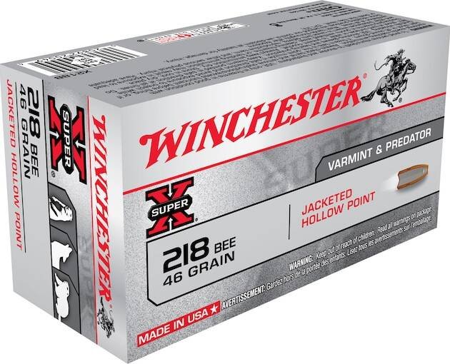 Winchester Super X 218 Bee Ammo 46 Grain Jacketed Hollow Point