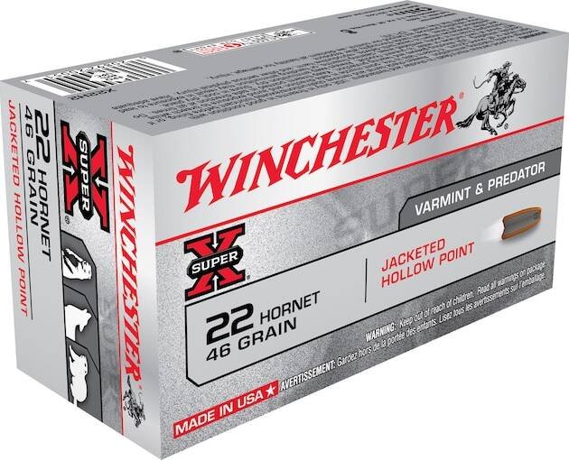 Winchester Super X 22 Hornet Ammo 46 Grain Jacketed Hollow Point