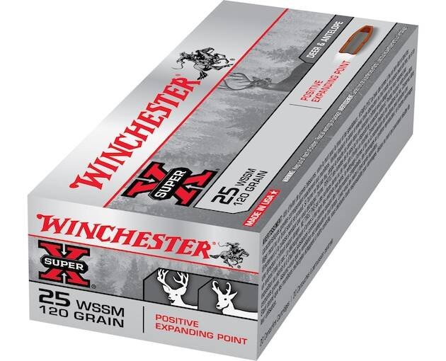 Winchester Super X 25 Winchester Super Short Magnum (WSSM) Ammo 120 Grain Jacketed Hollow Point