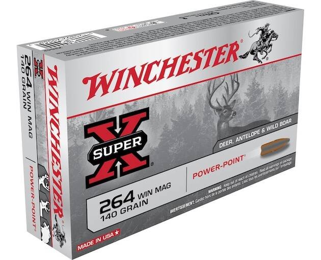 Winchester Super X 264 Winchester Magnum Ammo 140 Grain Winchester Power-Point Jacketed Soft Point