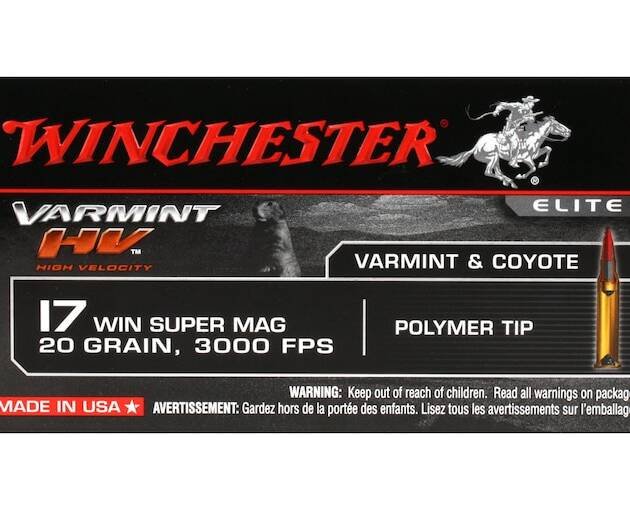 Winchester Varmint HV 17 Winchester Super Magnum Ammo 20 Grain Polymer Tip