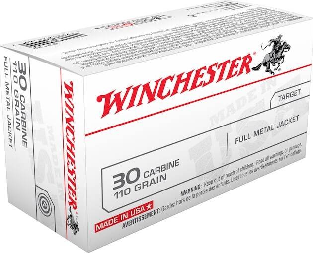 Winchester White Box USA 30 Carbine Ammo 110 Grain Full Metal Jacket