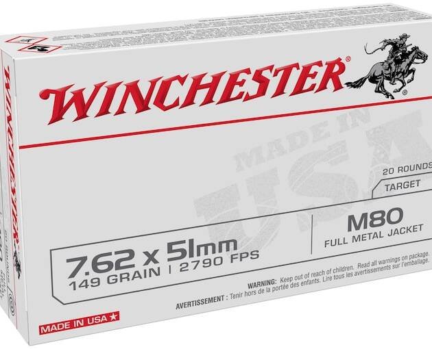 Winchester White Box USA 7.62x51mm NATO Ammo 149 Grain Full Metal Jacket