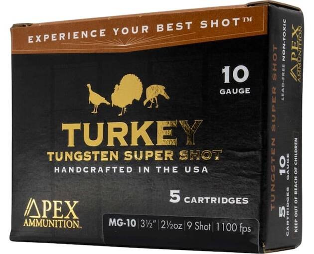 Apex Turkey TSS 10 Gauge Ammo 3-1/2" #9 Tungsten Shot 2-1/2 oz
