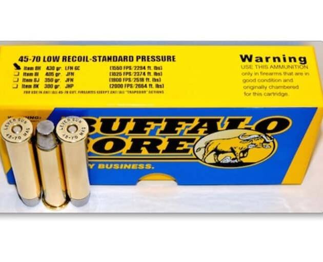 Buffalo Bore 45-70 Government Ammo 430 Grain Flat Nose Low Recoil Box of 300
