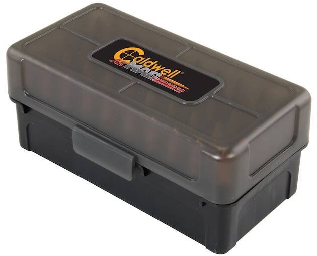 Caldwell AK Mag Charger Flip-Top Ammo Box 7.62x39mm 500-Round Plastic Black and Smoke 5 Pack