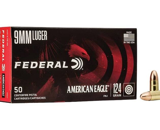 Federal American Eagle 9mm Luger Ammo 124 Grain Full Metal Jacket Box of 1000
