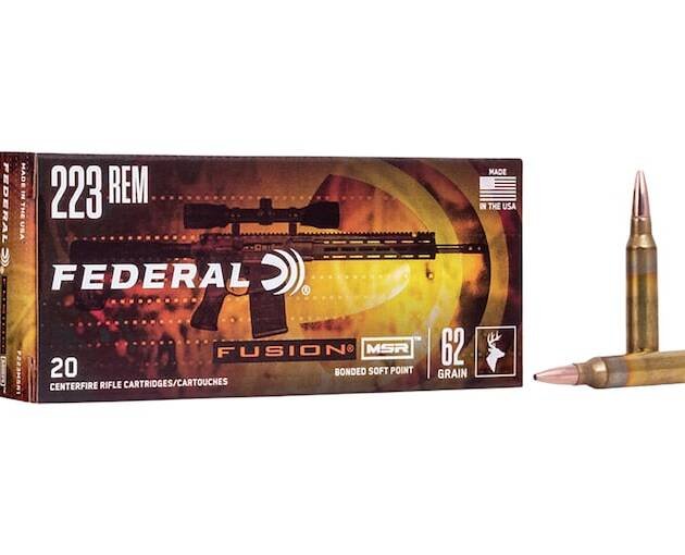 Federal Fusion MSR 223 Remington Ammo 62 Grain Bonded Round Nose Box of 500