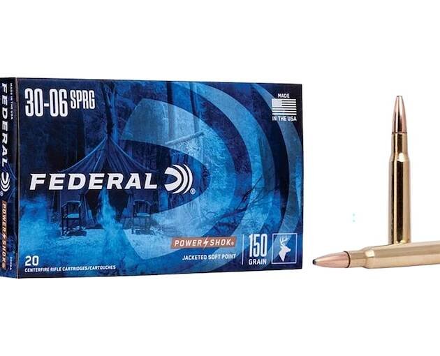 Federal Power-Shok 30-06 Springfield Ammo 150 Grain Jacketed Soft Point Box of 500