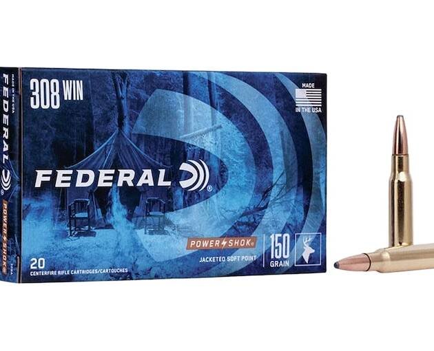 Federal Power-Shok 308 Winchester Ammo 150 Grain Jacketed Soft Point Box of 500