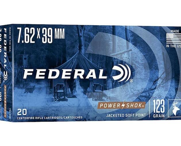 Federal Power-Shok 7.62x39mm Ammo 123 Grain Jacketed Soft Point Box of 500