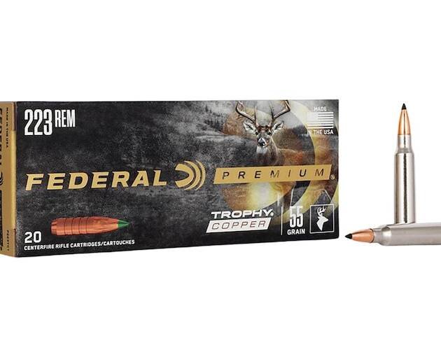 Federal Premium 223 Remington Ammo 55 Grain Federal Trophy Copper Polymer Tip Lead Free Box of 500