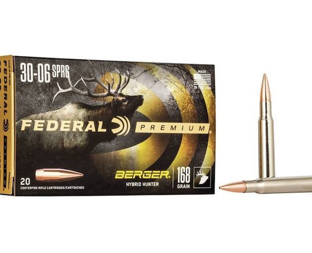 Federal Premium 30-06 Springfield Ammo 168 Grain Berger Hybrid Hunter Jacketed Hollow Point Box of 500