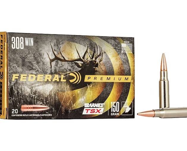 Federal Premium 308 Winchester Ammo 150 Grain Barnes Triple-Shock X Solid Hollow Point Lead Free Box of 500