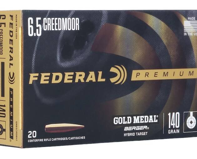 Federal Premium Gold Medal 6.5 Creedmoor Ammo 140 Grain Berger Hybrid Target Jacketed Hollow Point Box of 500