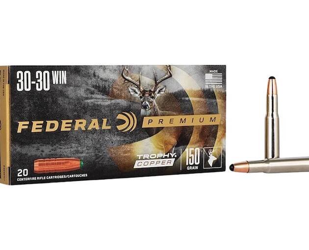 Federal Premium Trophy Copper 30-30 Winchester Ammo 150 Grain Polymer Tip Lead Free Box of 500